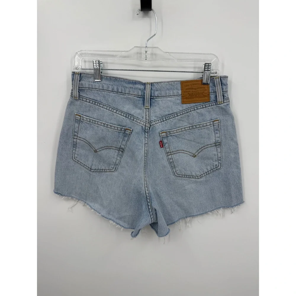 Levi's Balloon Leg Shorts Women 29 Light Wash Denim High Rise Raw Hem 85314-0003